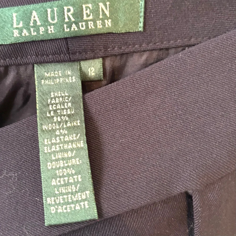 Lauren Ralph Lauren Navy Midi Office Classic Wool Trumpet Skirt in Size 12